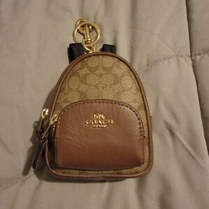 Coach Mini Court Backpack Bag Charm In Signature Canvas - New without Tags